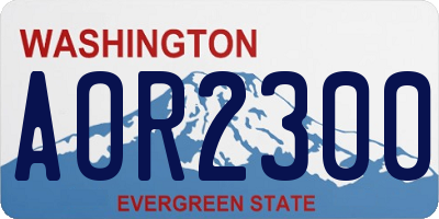 WA license plate AOR2300