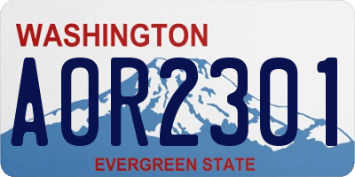 WA license plate AOR2301