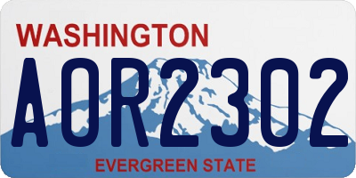 WA license plate AOR2302