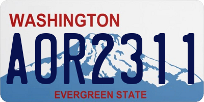 WA license plate AOR2311