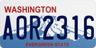 WA license plate AOR2316