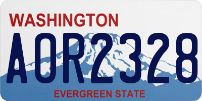 WA license plate AOR2328