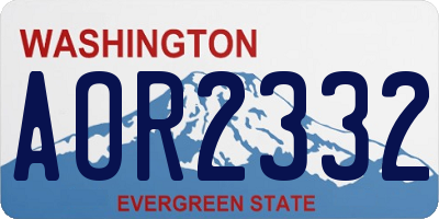 WA license plate AOR2332
