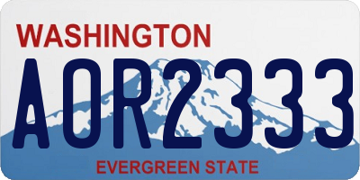 WA license plate AOR2333