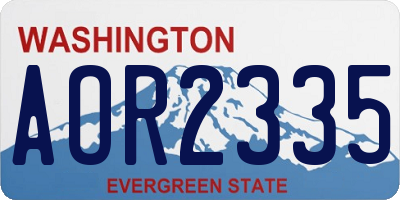 WA license plate AOR2335