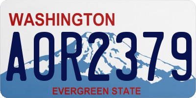 WA license plate AOR2379