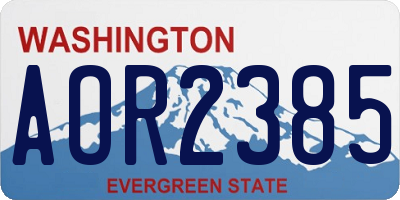 WA license plate AOR2385