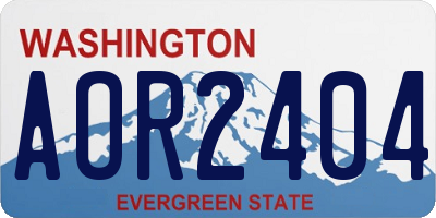 WA license plate AOR2404
