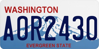 WA license plate AOR2430