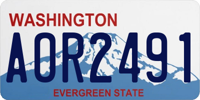 WA license plate AOR2491