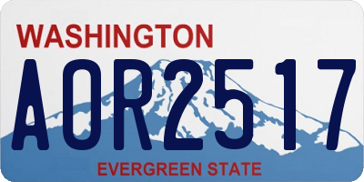 WA license plate AOR2517