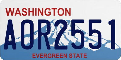 WA license plate AOR2551