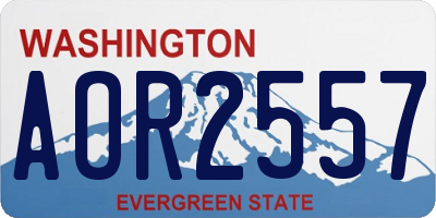 WA license plate AOR2557