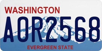 WA license plate AOR2568
