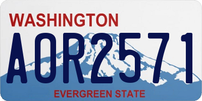 WA license plate AOR2571