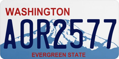 WA license plate AOR2577