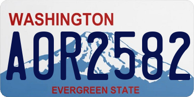WA license plate AOR2582