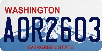 WA license plate AOR2603