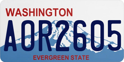 WA license plate AOR2605