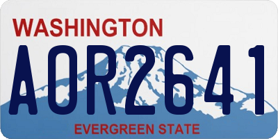 WA license plate AOR2641