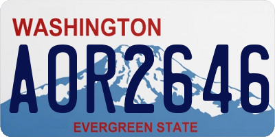 WA license plate AOR2646