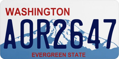 WA license plate AOR2647