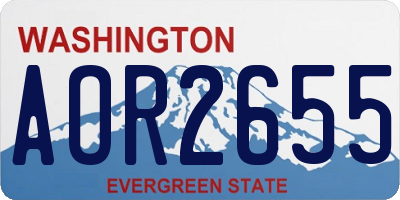 WA license plate AOR2655