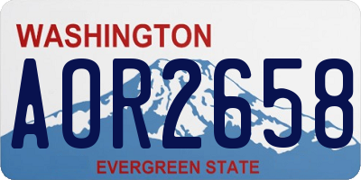 WA license plate AOR2658