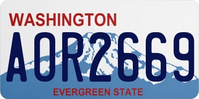 WA license plate AOR2669