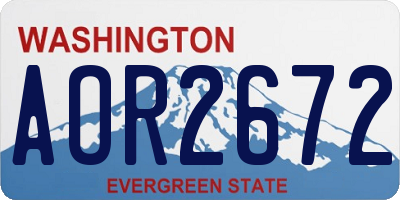WA license plate AOR2672