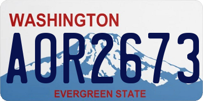 WA license plate AOR2673
