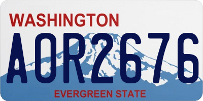 WA license plate AOR2676
