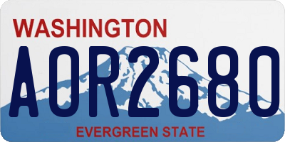 WA license plate AOR2680