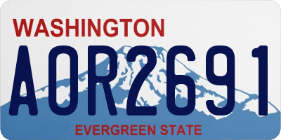 WA license plate AOR2691
