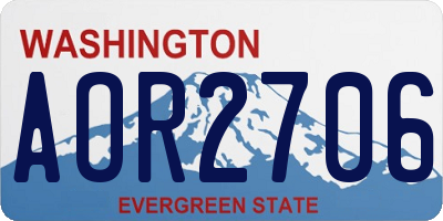 WA license plate AOR2706