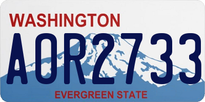 WA license plate AOR2733