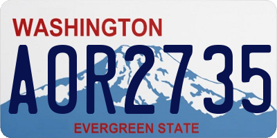 WA license plate AOR2735