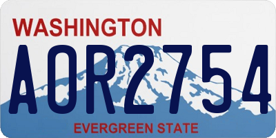 WA license plate AOR2754