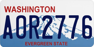 WA license plate AOR2776