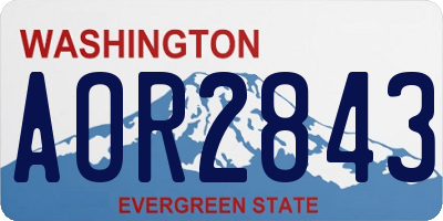 WA license plate AOR2843