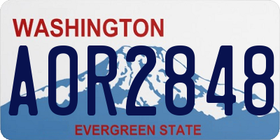 WA license plate AOR2848
