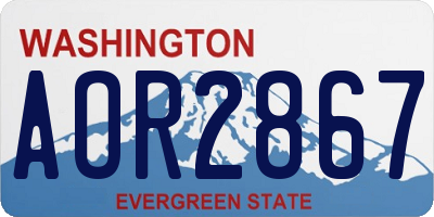 WA license plate AOR2867