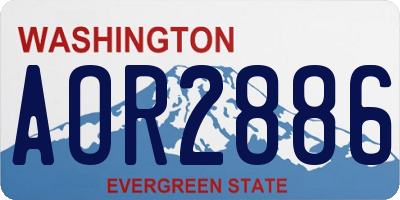WA license plate AOR2886