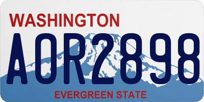 WA license plate AOR2898