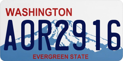 WA license plate AOR2916