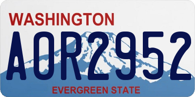 WA license plate AOR2952