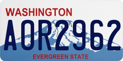 WA license plate AOR2962