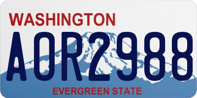 WA license plate AOR2988