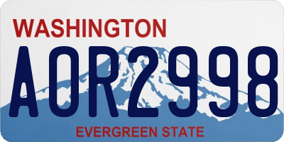 WA license plate AOR2998