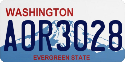 WA license plate AOR3028